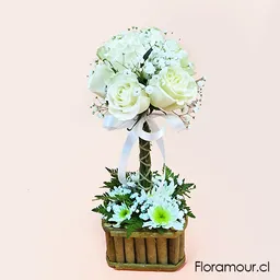 Topyard Arbolito De Rosas Blancas