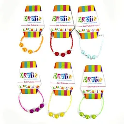 Chiche Pulsera Perla Color Con Flor