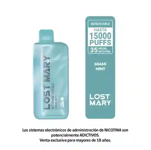 Vape Desechable Lost Mary 15.000 Puffs - Miami Mint