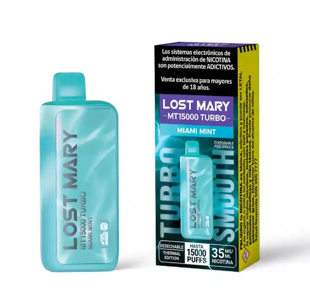 Vape Desechable Lost Mary 15.000 Puffs - Miami Mint