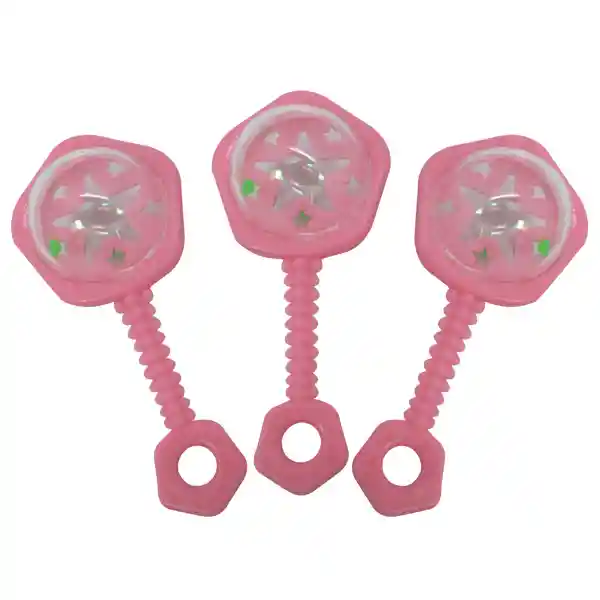 Chiche Baby Shower Sonajero Rosado 4 Unidades