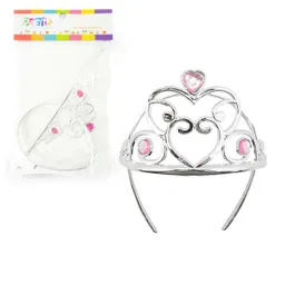 Corona Plastica Plegable Plateado