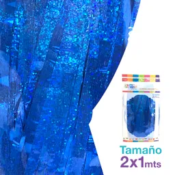 Cortina Metal 100x200 Azul Holeografica