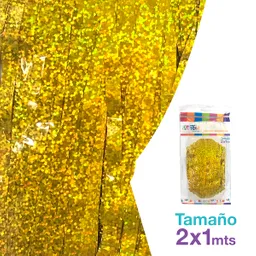 Cortina Metal 100x200 Dorada Holeografica