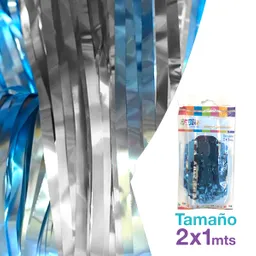 Cortina Metal 100x200 Plata/celeste