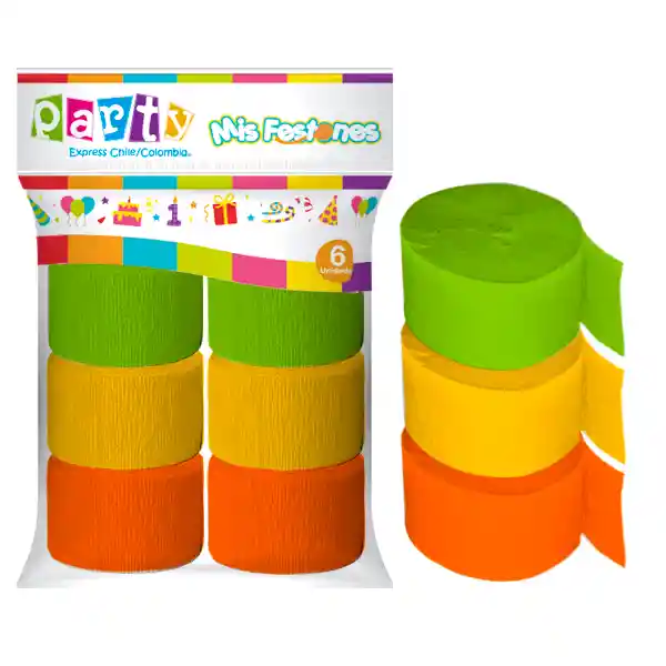 Feston X 6 Amarillo/lima/naranjo