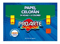 Estuche Papel Celofán, 6 Colores Proarte