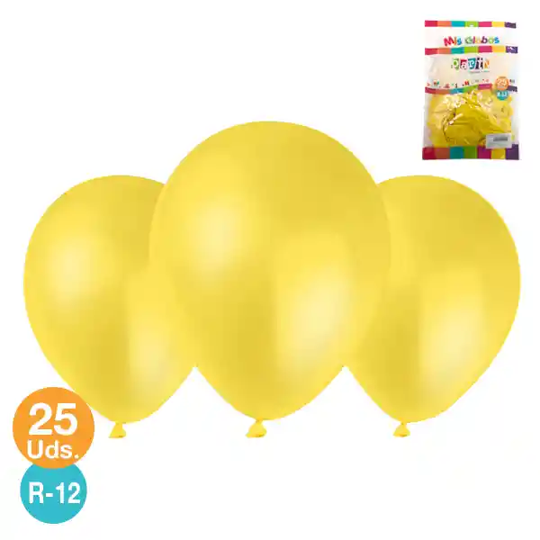 Globo 12 M.g. Standard Amarillo X 25