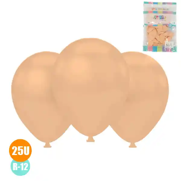 Globo 12 M.g. Pastel Naranja X 25