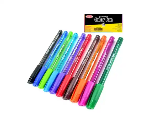 Blister Boligrafos Color Fan 2.0 0,7mm 10 Unidades