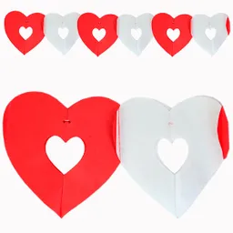 Guirnalda Corazon Rojo/blanco 2 Mts