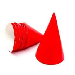 Gorro Conico Rojo X10