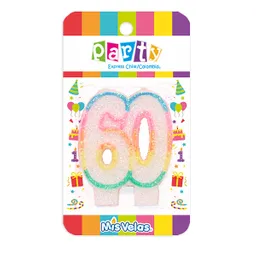 Vela Numeral Glitter N 60