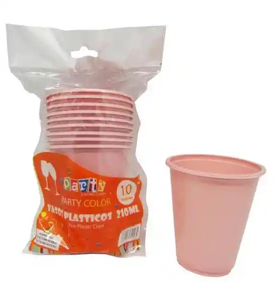 Vaso 7oz Rosado X10 P.color