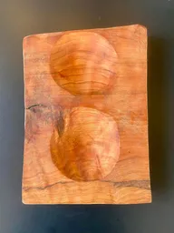 Tabla Rústica De Picoteo Con 2 Posillos, Roble, 28 Cms App