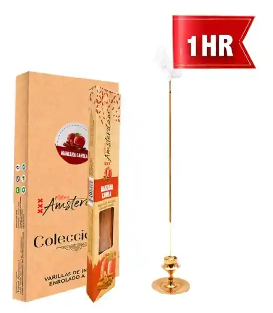 Incienso Pequeño Rolling Amsterdam 20 Cm Manzana Canela 1 Hora