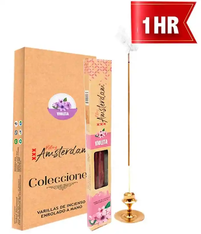 Incienso Pequeño Rolling Amsterdam 20 Cm Violeta 1 Hora
