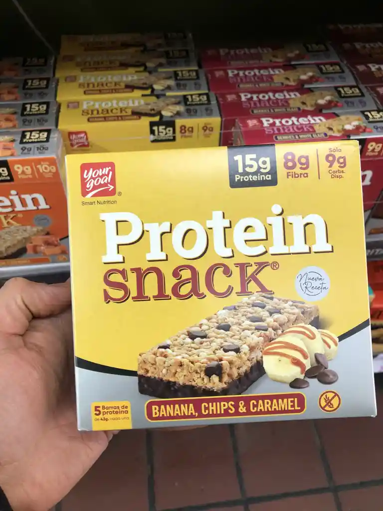 Caja 5 Barras Protein Snack Your Goal Banana Chips Caramel