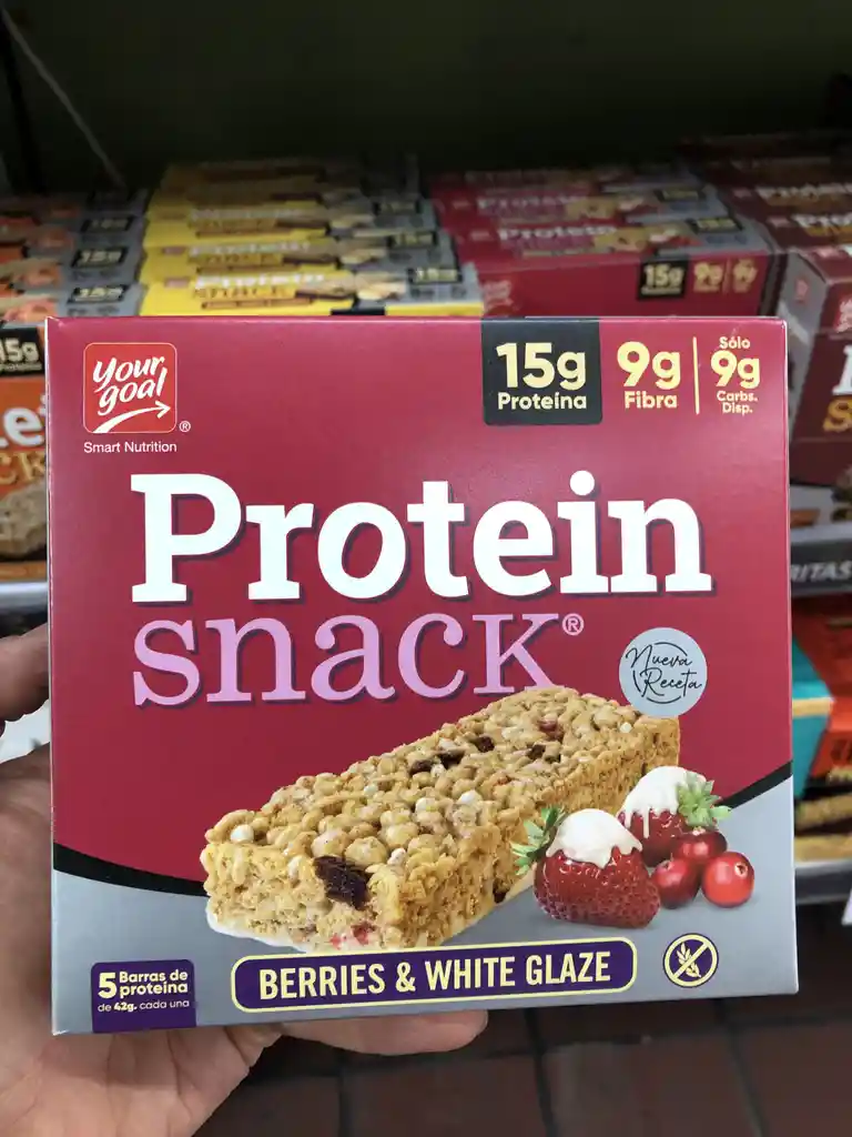 Caja 5 Barras Protein Snack Your Goal Berries White Glaze