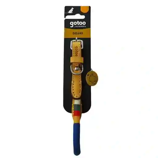 Gotoo Collar Con Cuerda De Cuero Color Azul Talla Xs