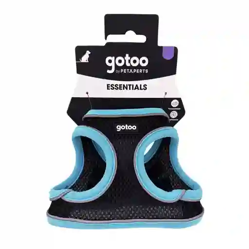 Arnés Turquesa Y Negro De Malla Con Costuras Reflectantes Para Perros Talla Xs