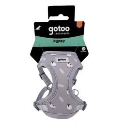 Arnés Gris Acolchado De Ovejitas Para Cachorros Talla S