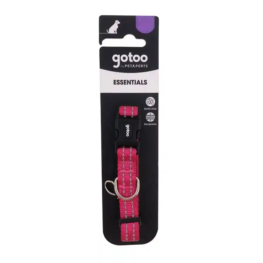 Collar Rosa Reflectante Con Acolchado Ajustable Para Perros Talla M