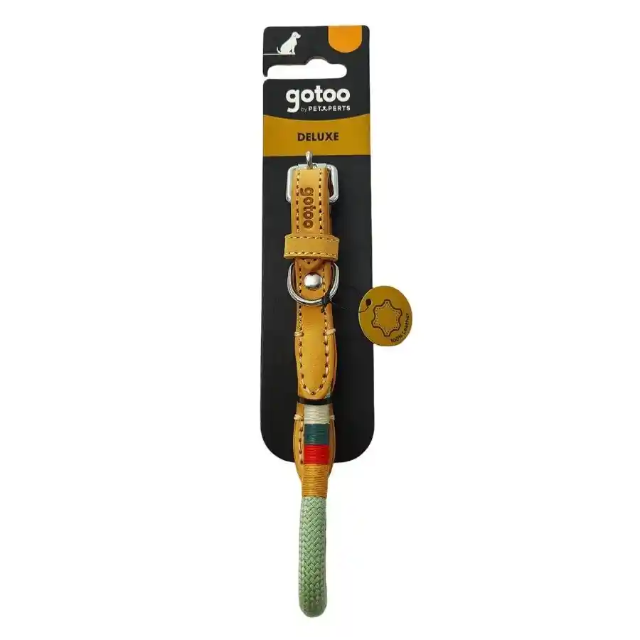 Gotoo Collar Con Cuerda De Cuero Color Verde Talla L