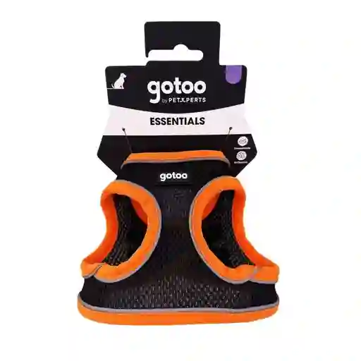 Arnés Negro Y Naranja Ajustable De Malla Transpirable Con Costuras Reflectantes Para Perros Talla L