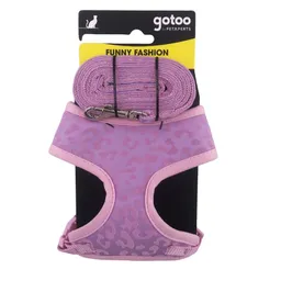 Gotoo Conjunto Rosado Arnés Y Correa Para Gato Con Patrón De Moda Rosado