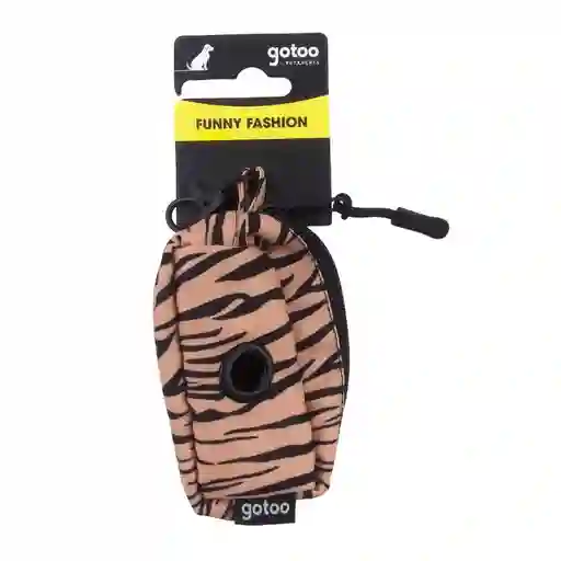 Porta Bolsas Con Estampado De Tigre Café