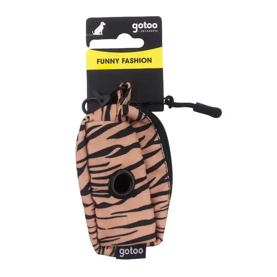 Porta Bolsas Con Estampado De Tigre Café