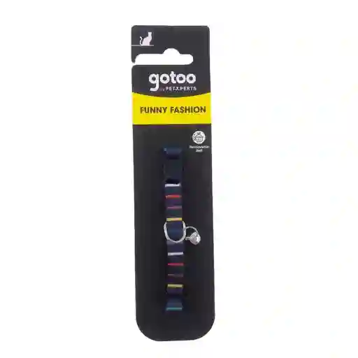 Collar De Rayas Multicolor Con Cascabel Para Gatos