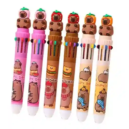 Lapiz Capibara Multicolor Hermosos Diseños