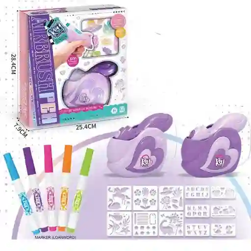 Aerografo C/6 Lapices Y Plantillas – Lama