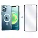 Carcasa Magsafe Iphone 11+lamina De Vidrio Protectora Hd