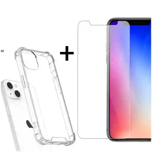 Carcasa Transparente Iphone 13 Pro + Lamina De Vidrio