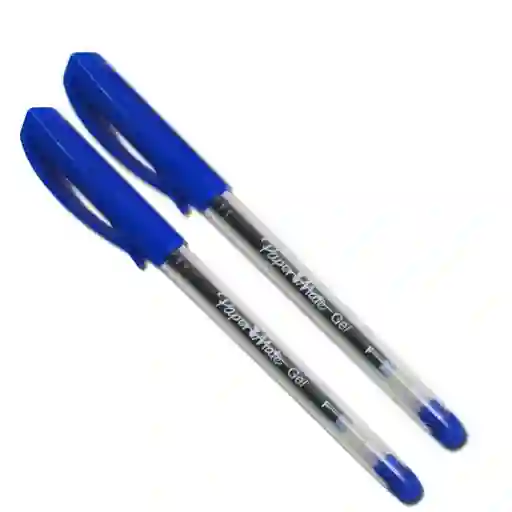 Lapiz Gel Azul Papermate Punta Fina Pack 2 Unidades