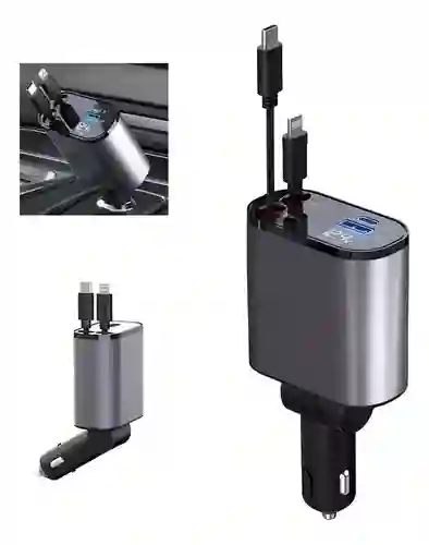 4 En 1 Cargador Retráctil De Coche De Carga Rápida De 120w