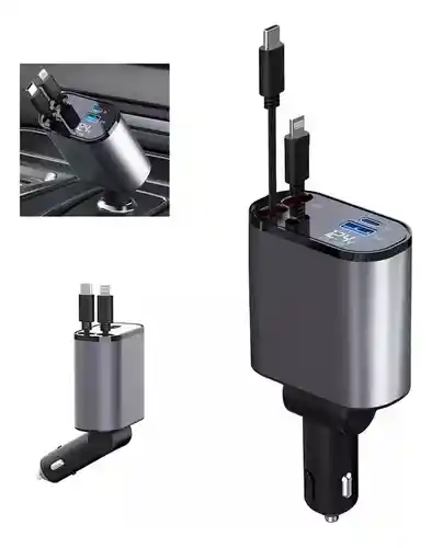 4 En 1 Cargador Retráctil De Coche De Carga Rápida De 120w