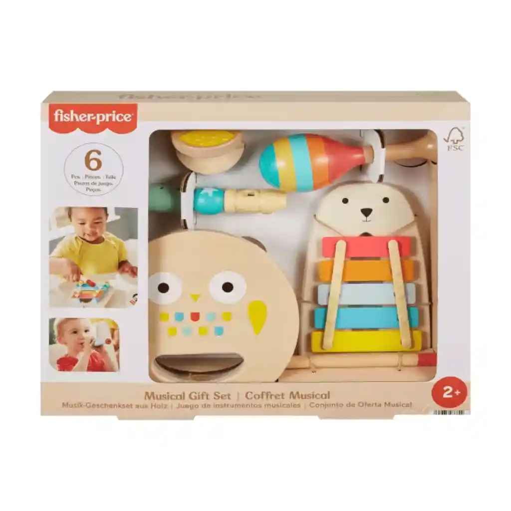 Set De Instrumentos Musicales De Madera Fisher-price Juego Creativo, 6 Piezas