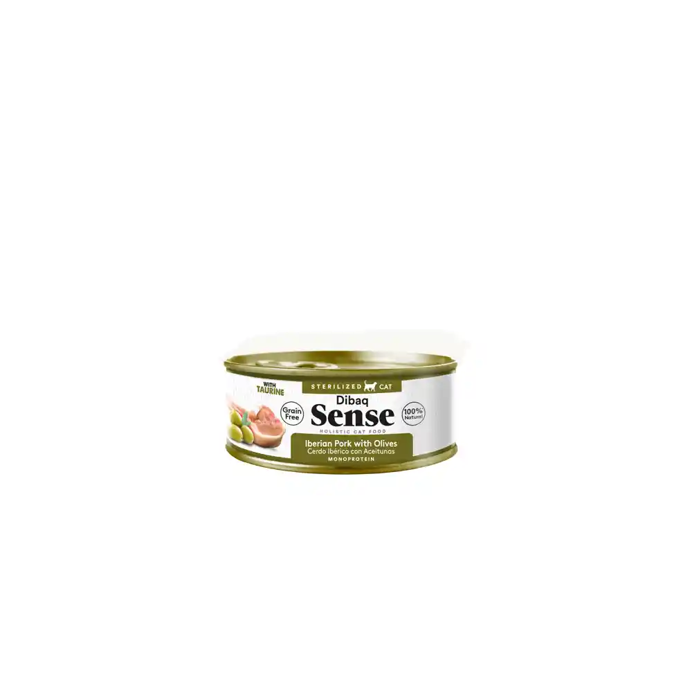 Sense Felino Esterilizado Monoprotein Lata Cerdo Iberico Con Aceitunas 70 Gr