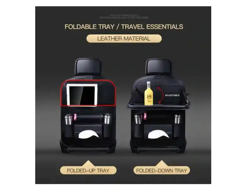 X2 Ecocuero Organizador Auto Respaldo De Asiento Portavasos