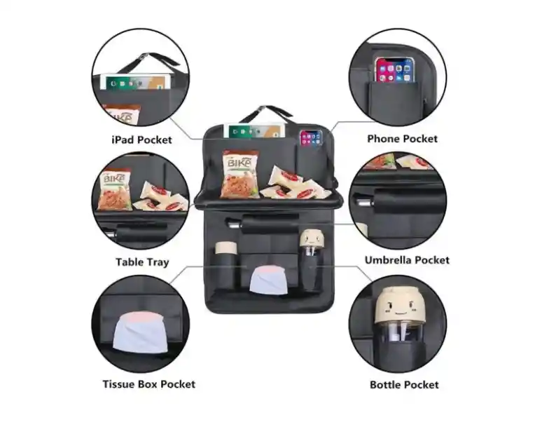 X2 Ecocuero Organizador Auto Respaldo De Asiento Portavasos