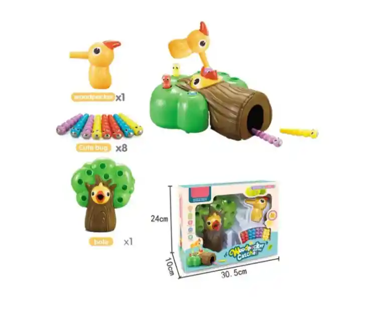 Juguete Magnético D Pájaro Carpintero Para Atrapar El Gusano