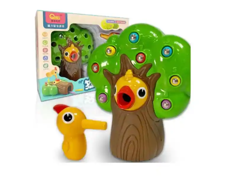 Juguete Magnético D Pájaro Carpintero Para Atrapar El Gusano