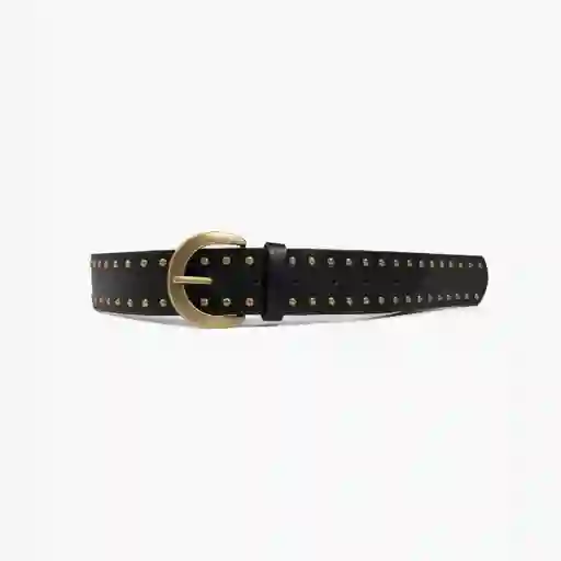 Cinturón Tachas Hebilla Redonda M/l Negro