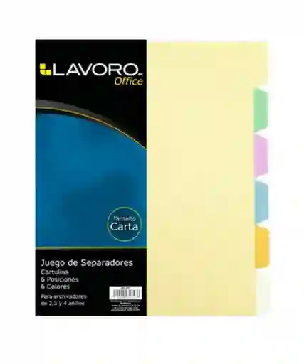 Juego De Separadores De Colores Carta