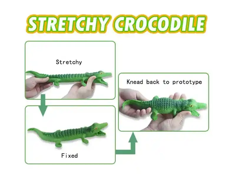 Squishy De Arena De Cocodrilo Realista. Juguete Antiestres