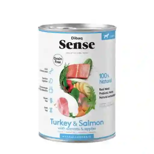 Dibaq Sense, Alimento Húmedo Para Perros Cachorros, Sabor Pavo Y Salmón (380gr)
